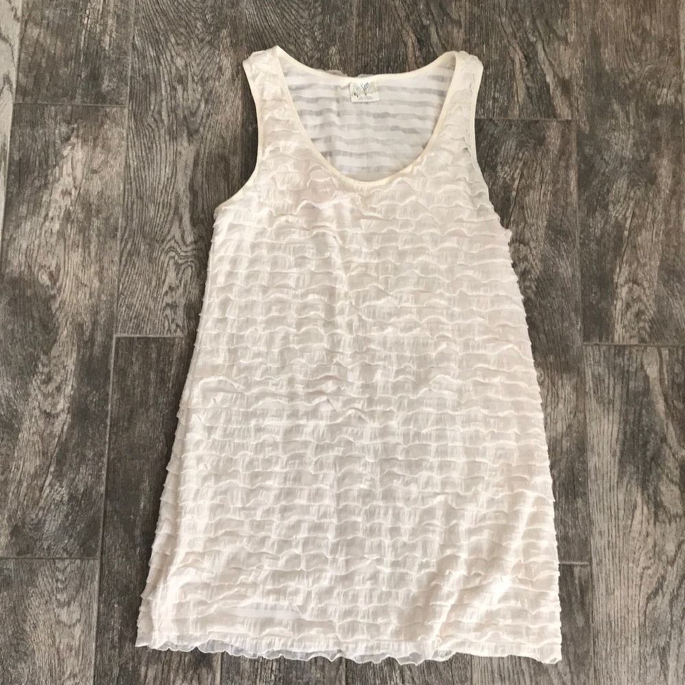 Free People cream & gold ruffle dress