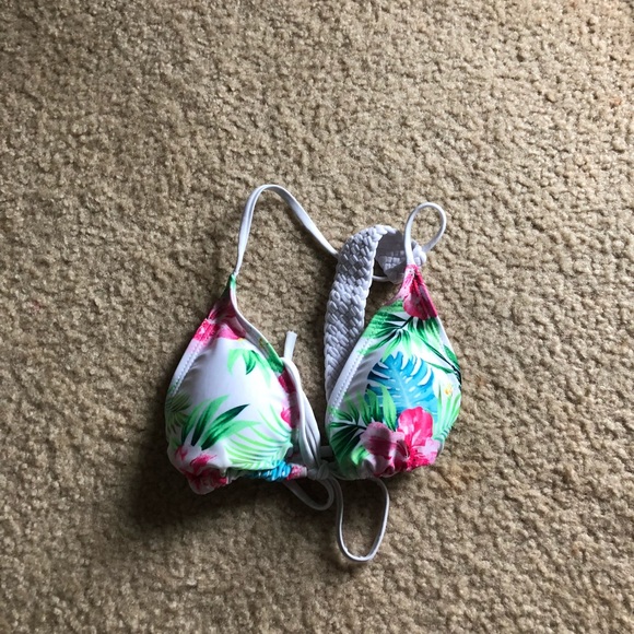 Floral front tie bikini swim top - Picture 1 of 2