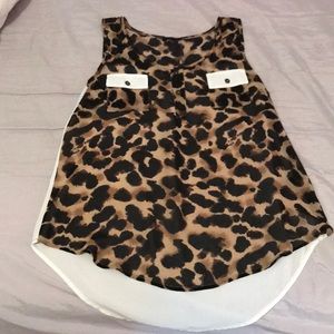 Leopard and white tank top