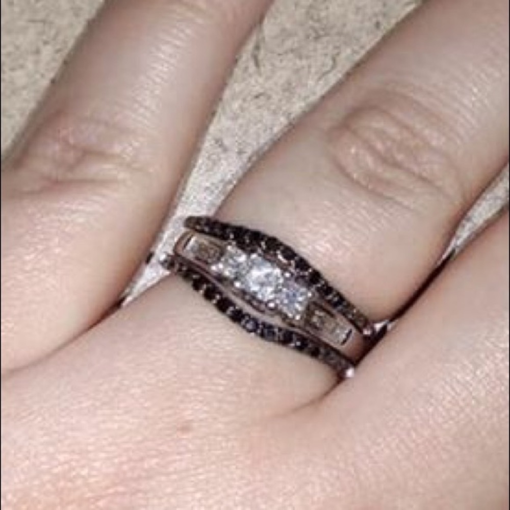 Engagement ring and 2 wedding bands