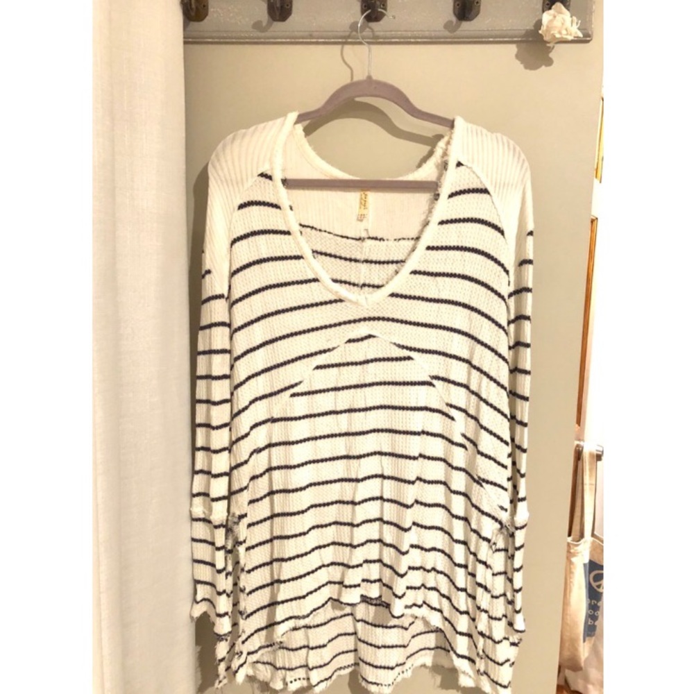Free people distress striped tunic