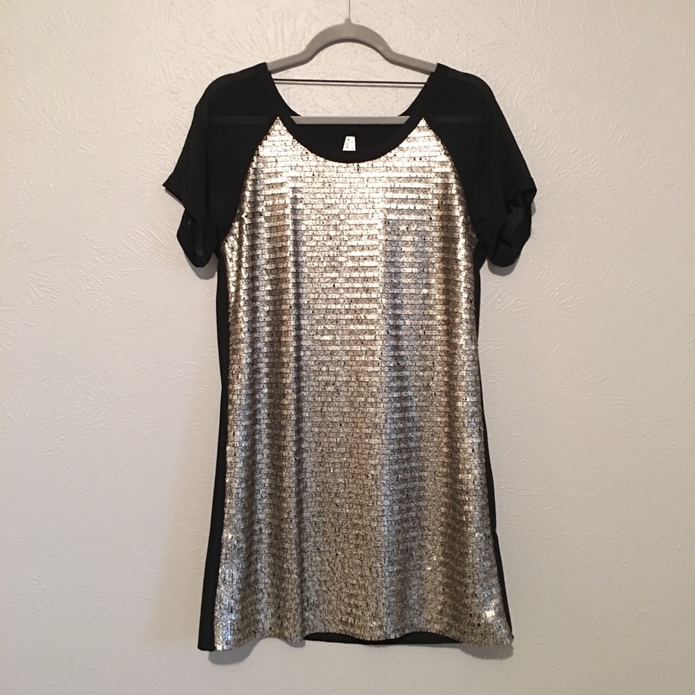 Gold sequenced dress