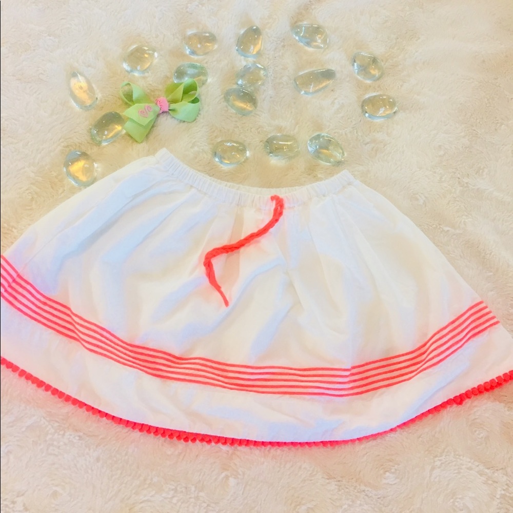 Crewcuts Fully Lined White w/Orange Appliqué Skirt