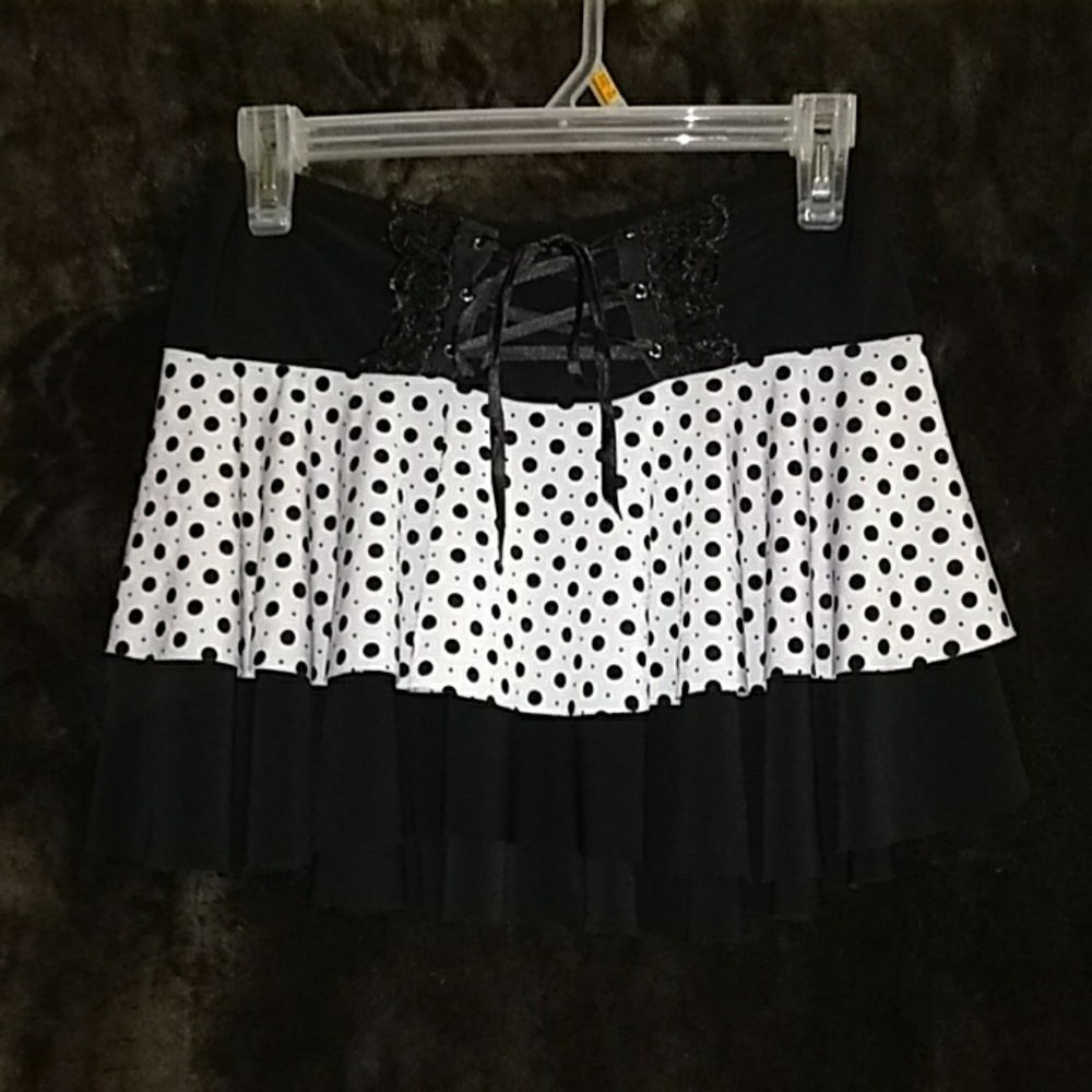 Carolina black and white polka dot skirt