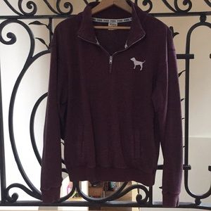 VS PINK purple quarter-zip