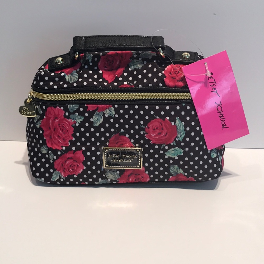 Brand  New, black/white rose Cosmetic bag.