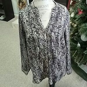 Black and tan blouse