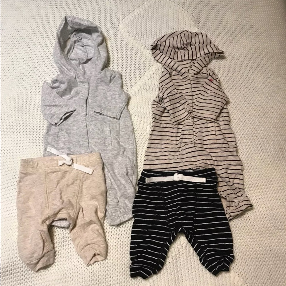 Baby boy Hooded onesies and two pants