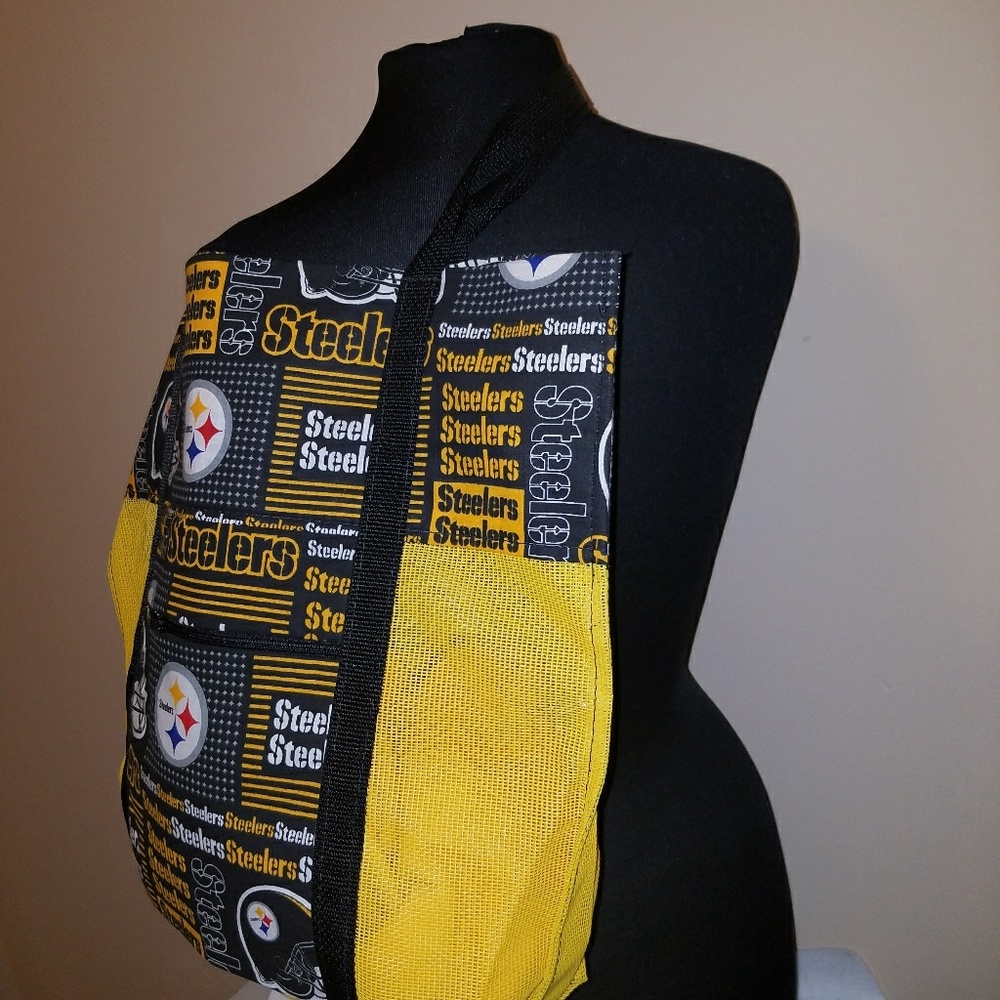 Yellow mesh tote bag