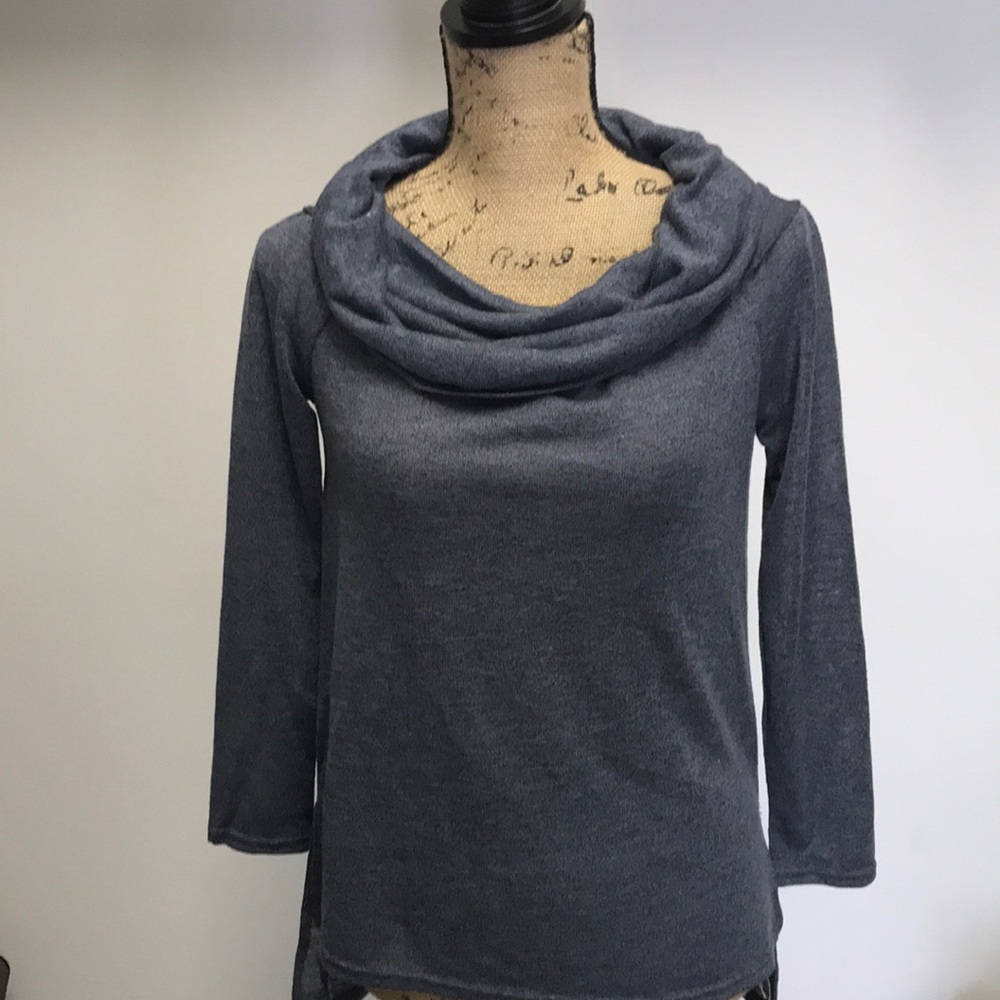 Gray CBR cowl neck sweater