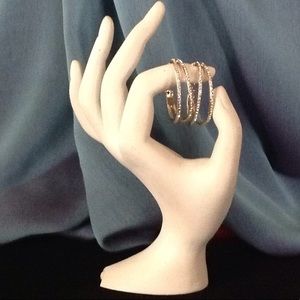 WHBM -NWOT - Gold double hoop earrings