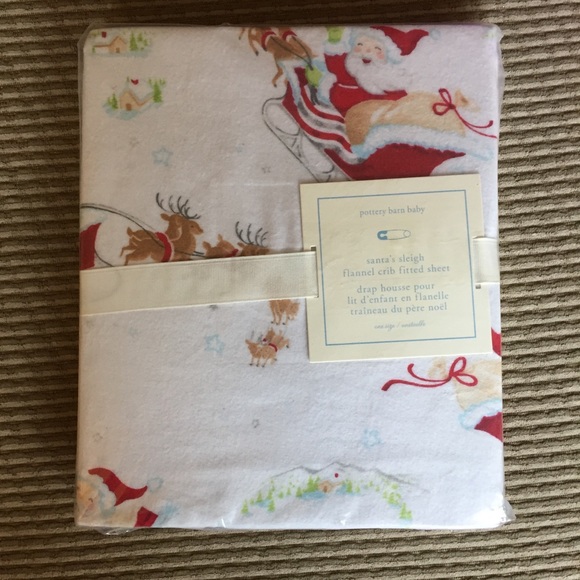 pottery barn flannel crib sheet