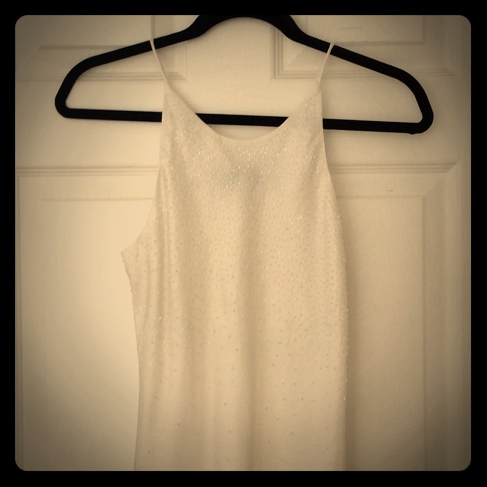 White evening gown with matching wrap