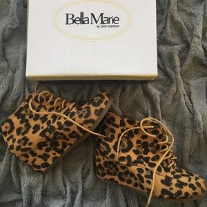 Leopard print booties