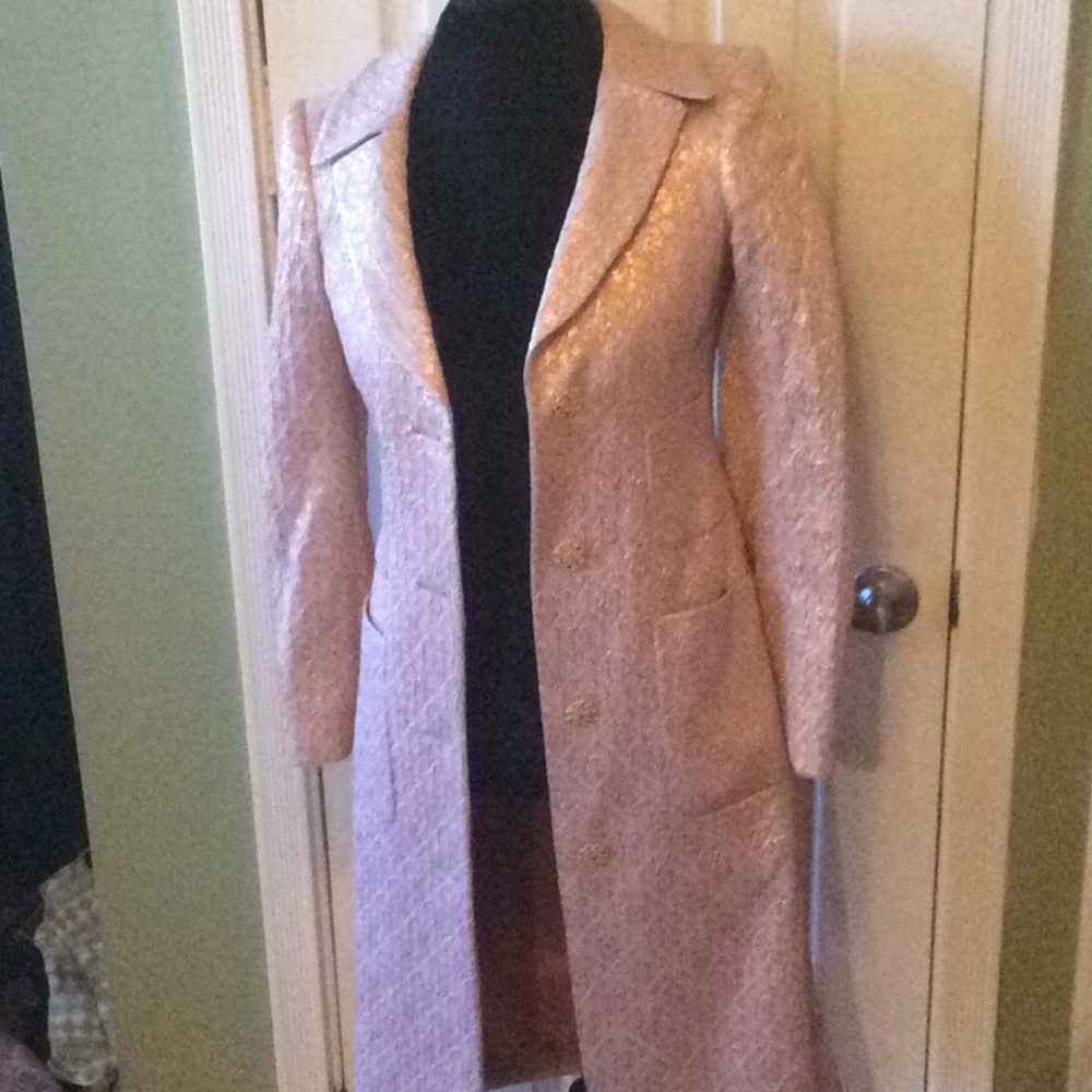 MK Gorgeous Long Coat Pink with Gold Thread