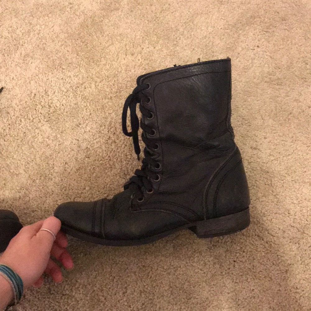 steve Madden Black Combat Boots