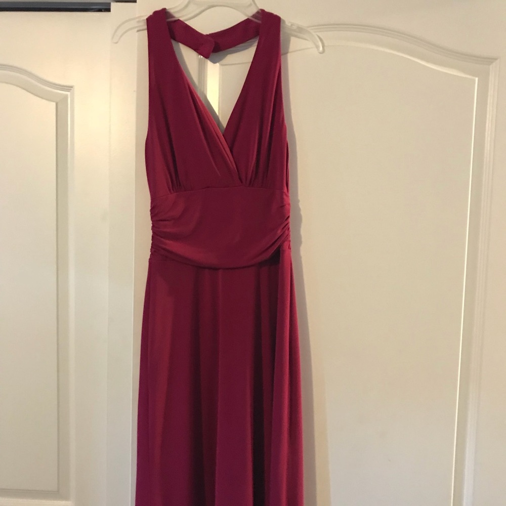 Le Chateau maroon v-neck dress