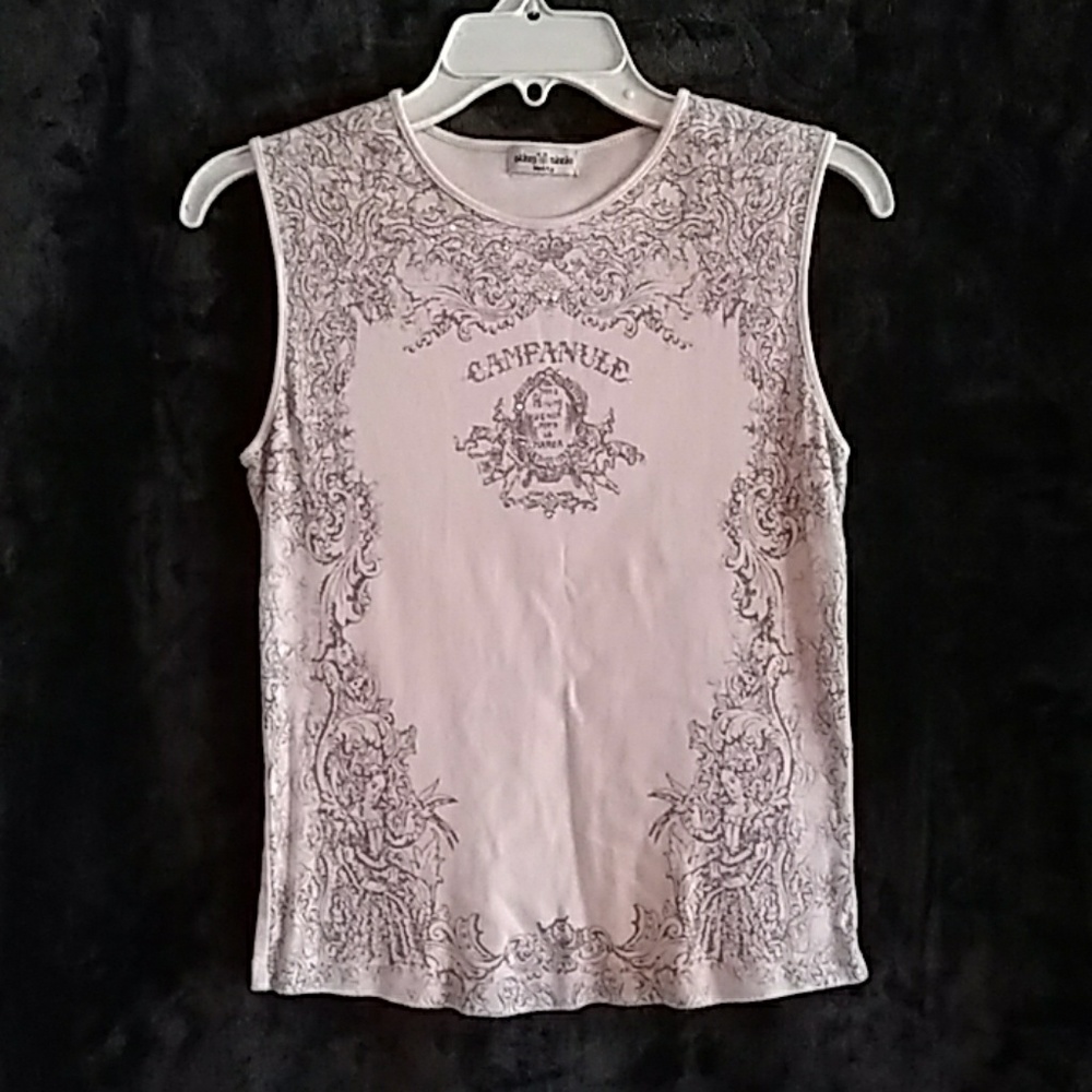 Cream skinny minny jewel tank