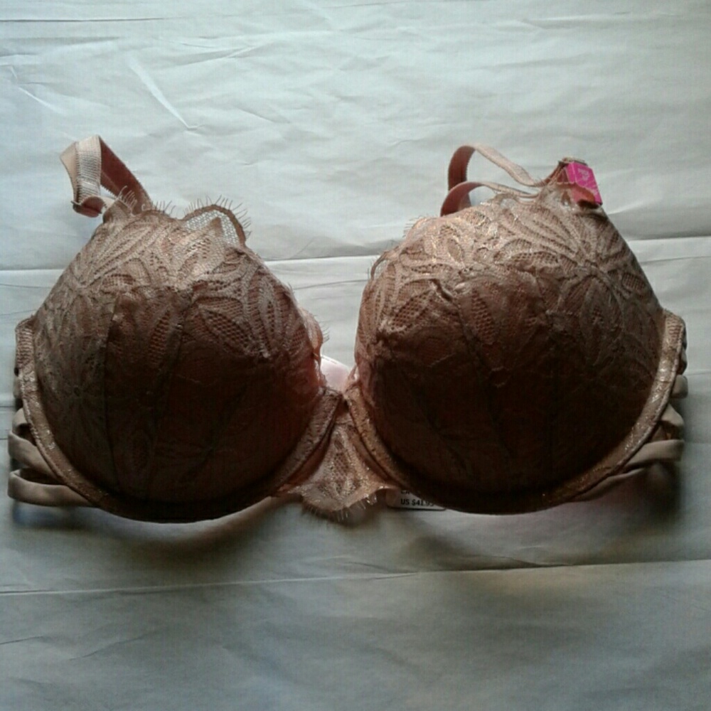 Victoria's Secret pink metallic  push up bra