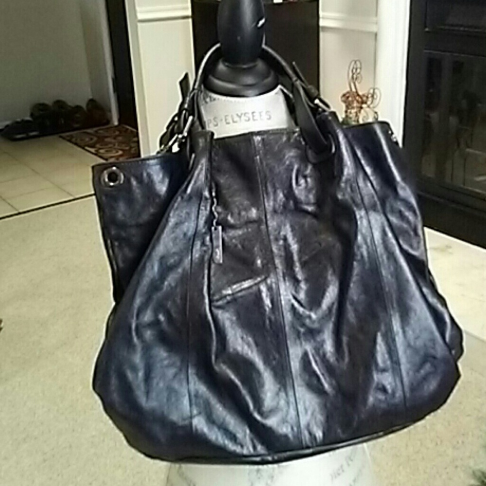 Black leather purse