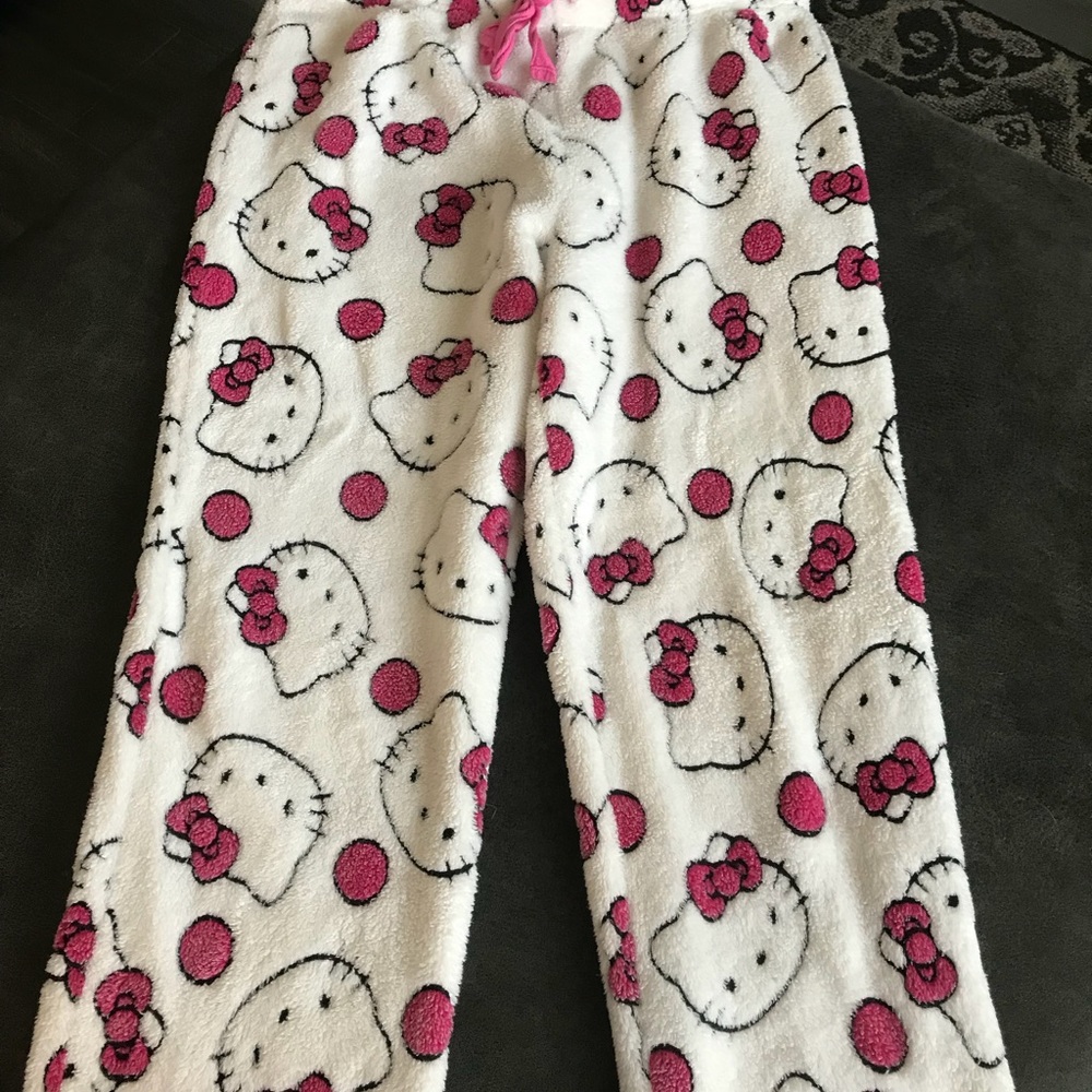 Hello kitty fuzzy pajama pants