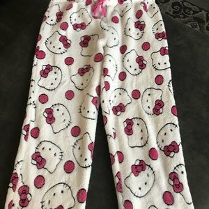 Hello kitty fuzzy pajama pants