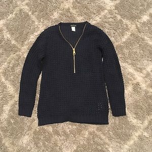 Venus V-Neck Zip up Sweater Navy Size S