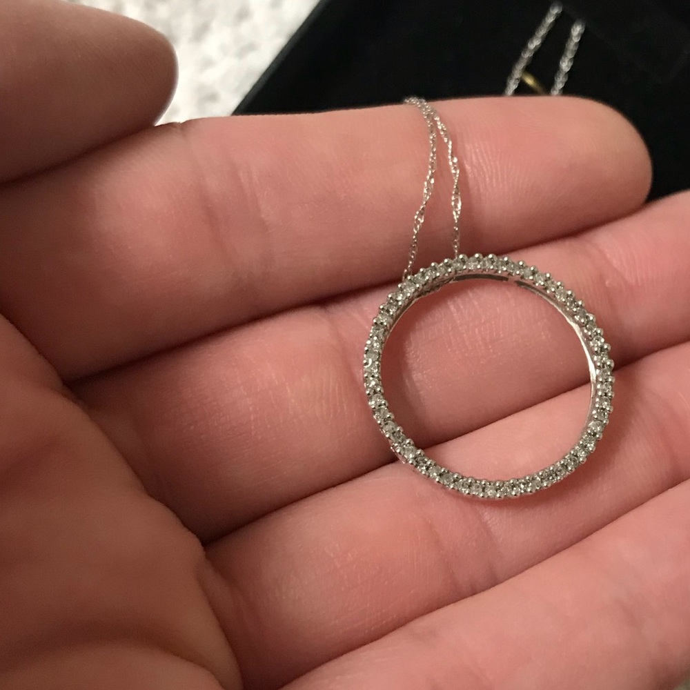 Circle of Love 10K White Gold Necklace