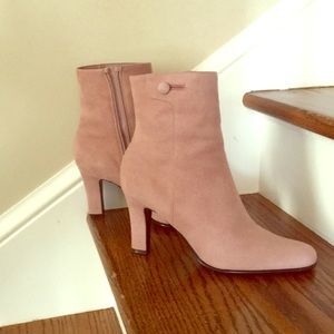 Nude suede boots
