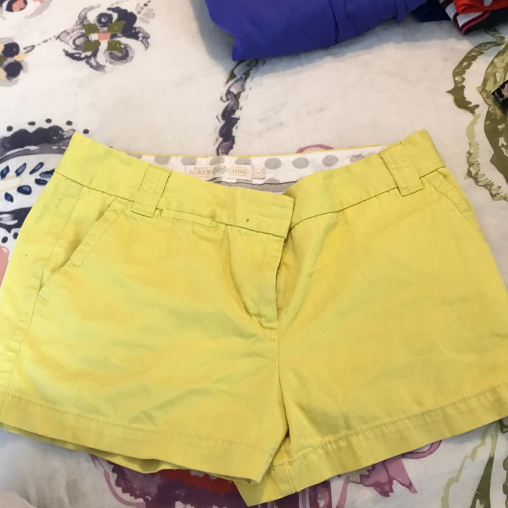 J Crew yellow shorts