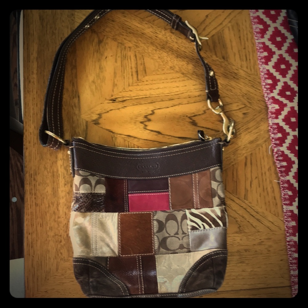 Coach patch work handbag