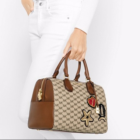 Michael Kors Studio Mercer Patches Satchel Bag - Picture 4 of 5