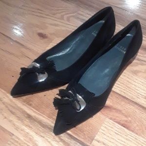 Stuart Weitzma Suede Tassel "winger" Flats