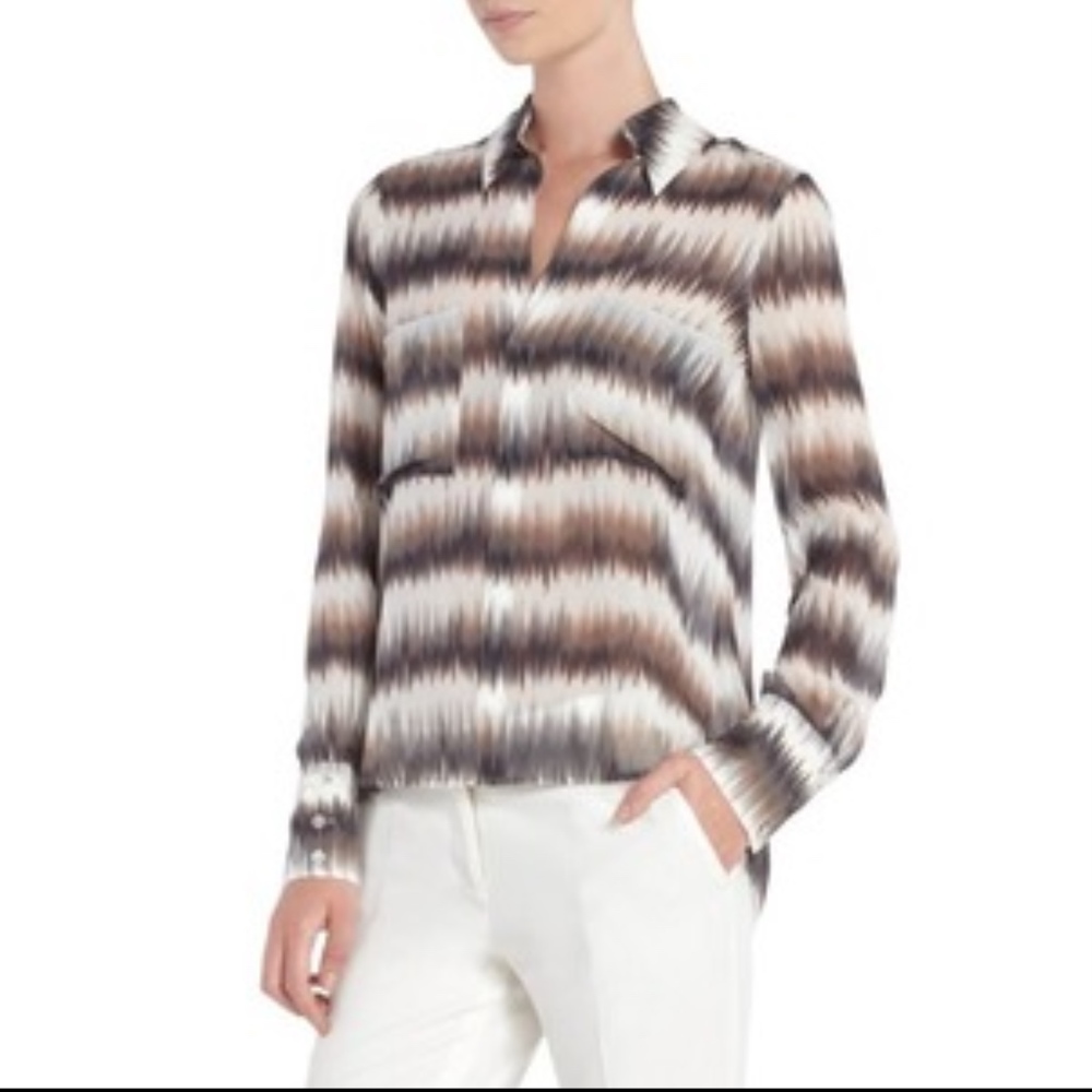 BCBGMAXAZRIA Silk Chiffon Anderson Blouse