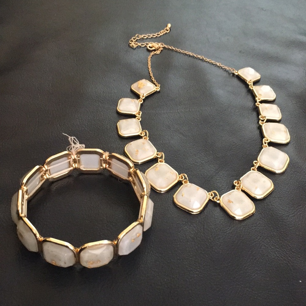Necklace and bracelet set.