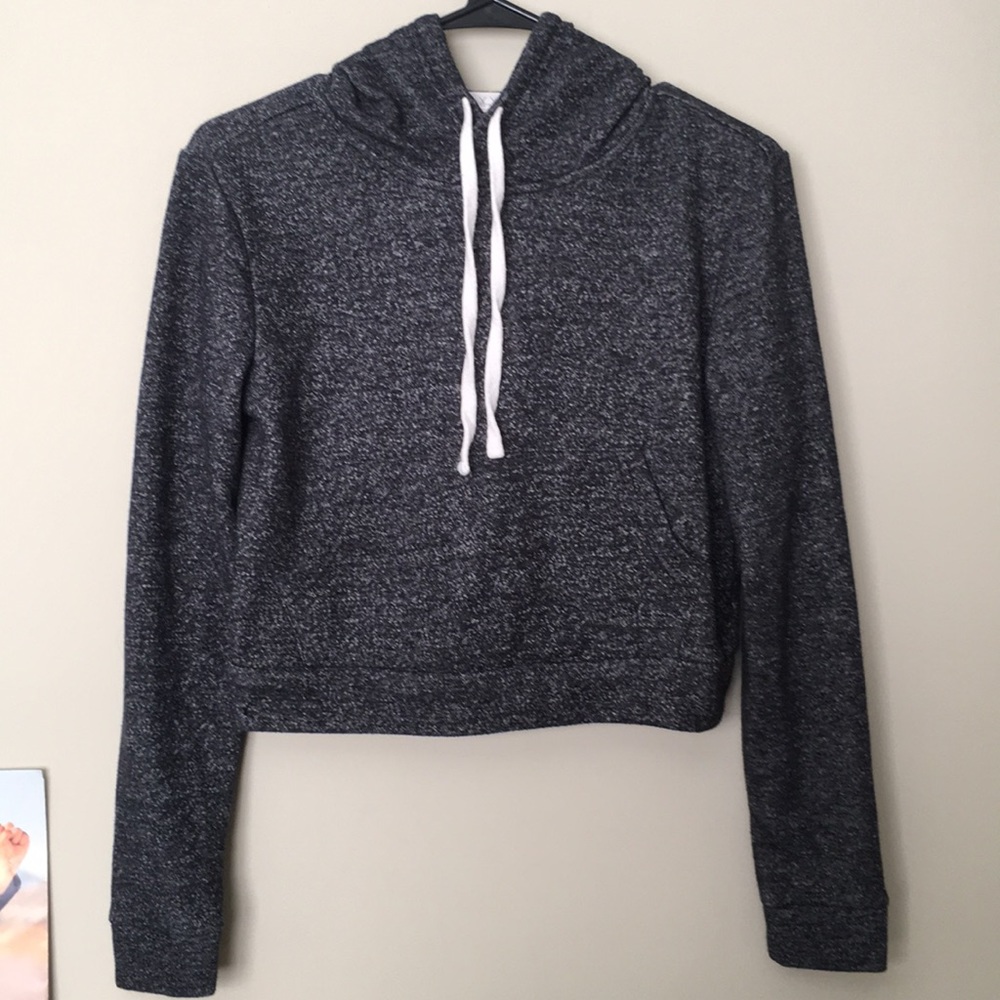 ❄️ F21 Charcoal Hoodie Crop Top! ❄️