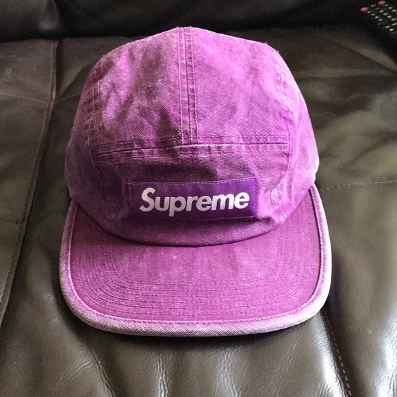 supreme washed canvas camp cap