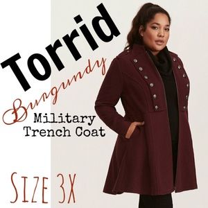💋Burgundy Military Trench Coat💋