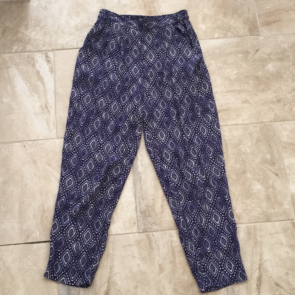 Blue and white Mc Hammer pants!!