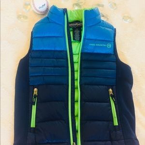 Free Country Blue Green Lined Puffer Vest