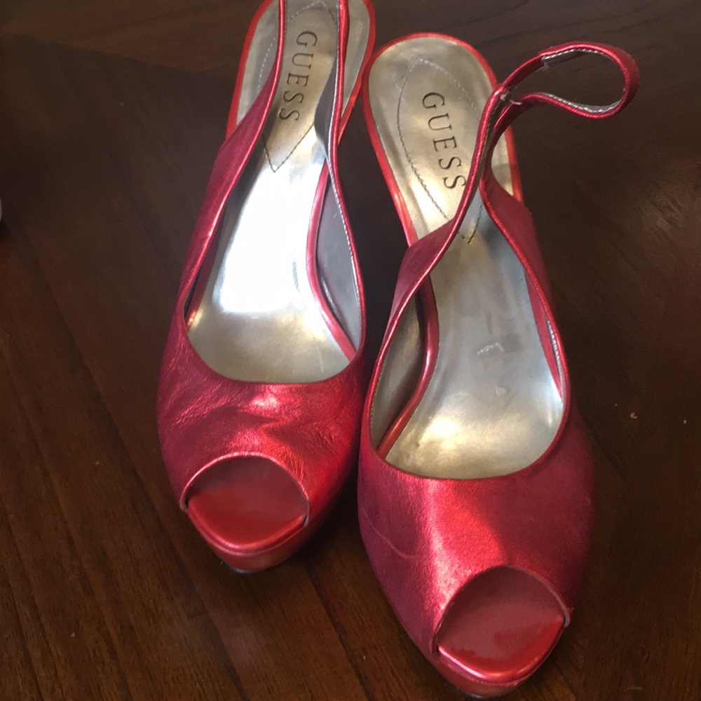 Red Guess Platform shoes
