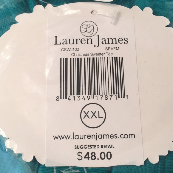 NWT SMALL Lauren James Christmas Sweater Tee - Picture 3 of 7
