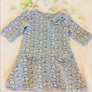 Janie and Jack Grey and White Holiday Dress