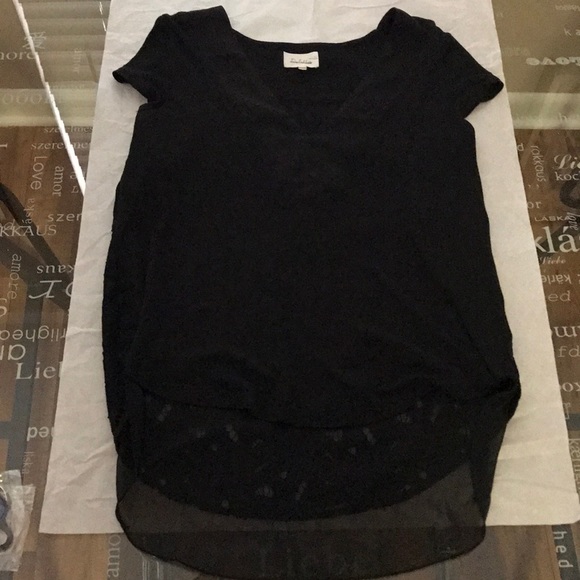 NWOT Anthropologie Deletta lace back black top - Picture 2 of 6