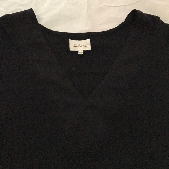 NWOT Anthropologie Deletta lace back black top - Picture 3 of 6