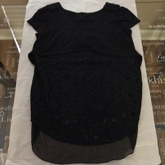 NWOT Anthropologie Deletta lace back black top - Picture 5 of 6