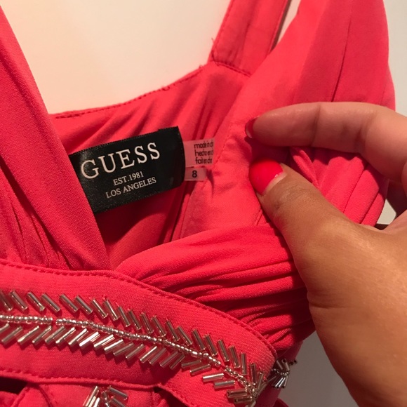 Guess Coral dress with silver sequence - Picture 3 of 6