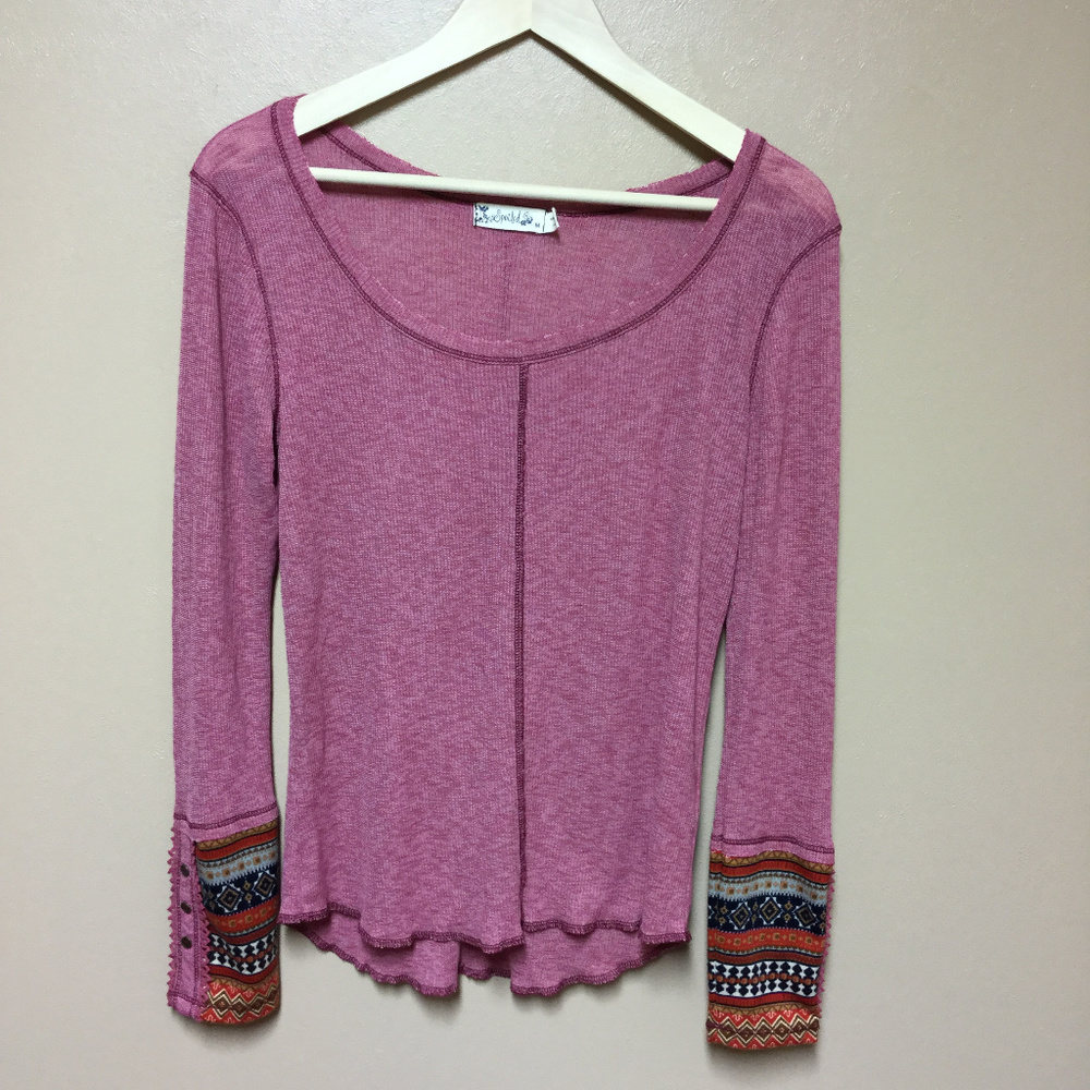 Casual Spoiled Long Sleeve Tee.  Cute cuff detail.