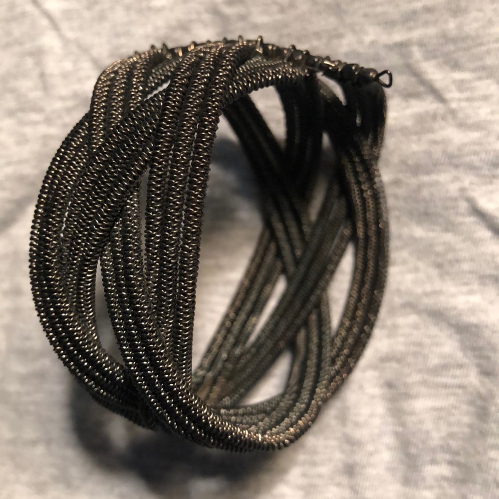tight black open bracelet -