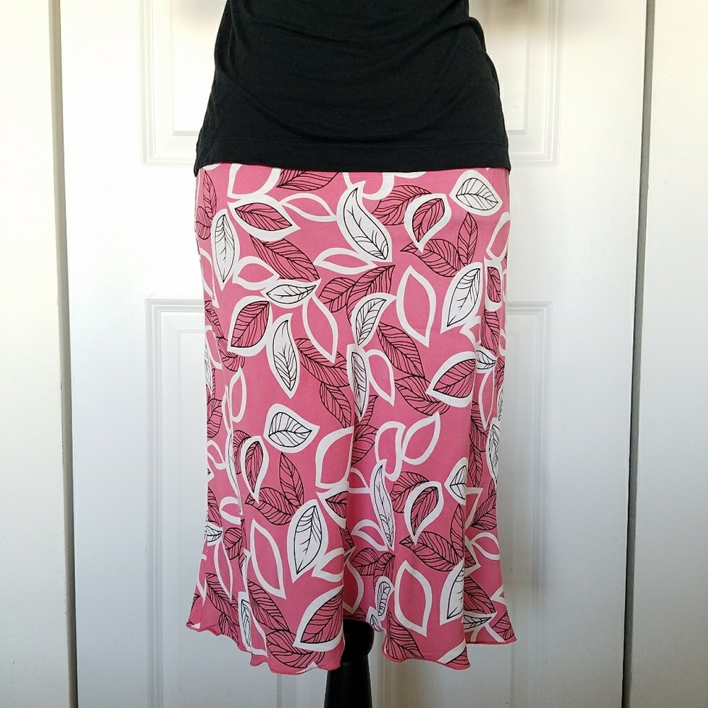 Urban Outfitters Lux Leaf Print A-line Skirt